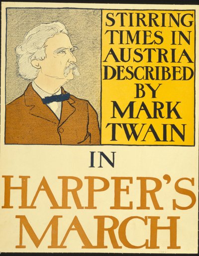 Mark Twain en la edición de marzo de 1898 de Harper