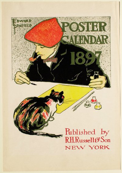 Calendario cartel de 1897, R. H. Russel & Son, editor de Edward Penfield