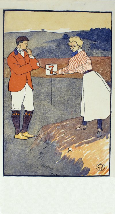 Septiembre, (detalle) del calendario de golf de 1931, pub. 1931 de Edward Penfield