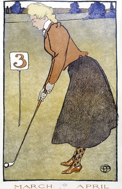 Mujer jugando al golf - en 