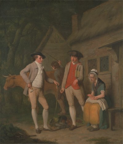 La vaca y los bienes de la viuda Costard, embargados por impuestos, son rescatados por la generosidad de Johnny Pearmain de Edward Penny