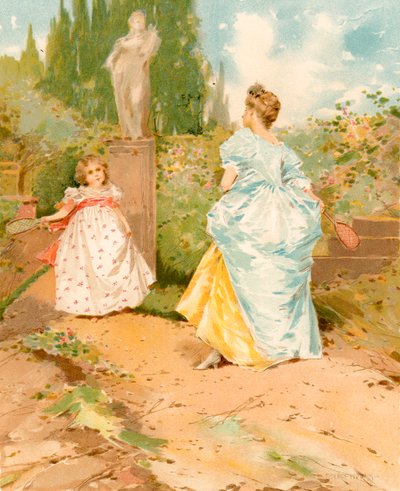 Juego de volante en un jardín de Edward Percy Moran
