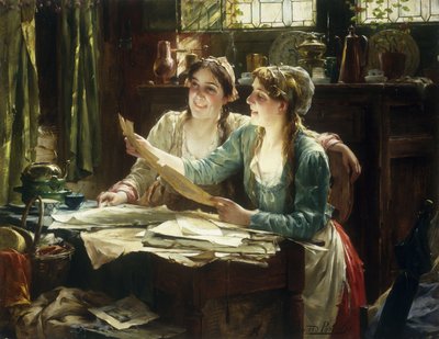 The Old Folio (óleo sobre lienzo) de Edward Portielje