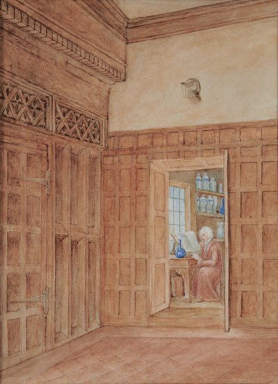Rincón de la Gran Sala que muestra el consultorio del Dr. Charles de Edward Pretty