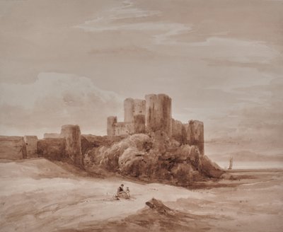 Paisaje marino con castillo de Edward Pretty