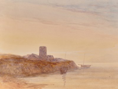 Paisaje marino con torre de Edward Pretty