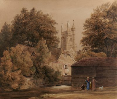Vista cerca de Winchester (Catedral al fondo) de Edward Pretty