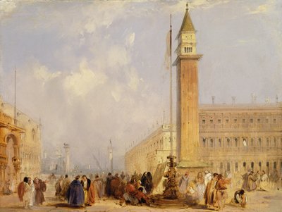La Piazzetta, Venecia (óleo sobre tabla) de Edward Pritchett