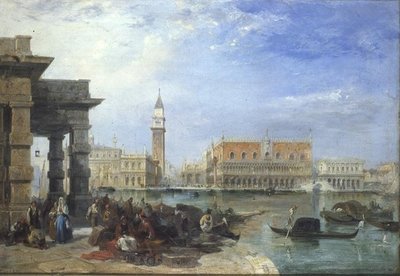 Vista desde la Dogana, Venecia, mirando hacia la Piazzetta y el Palacio Ducal de Edward Pritchett