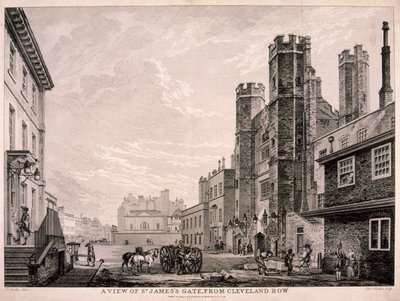 Puerta de St James que conduce al Palacio de St James, Londres, 1766 de Edward Rooker
