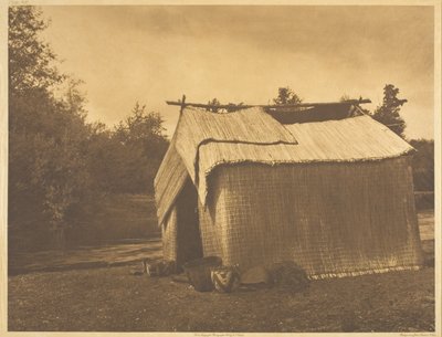Una casa de esteras - Skokomish de Edward S. Curtis