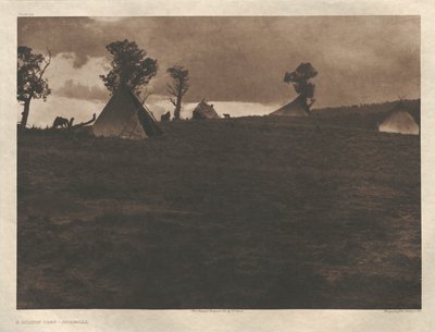 Cartera I, Lámina 24: Un campamento en lo alto de una colina-Jicarilla de Edward S. Curtis