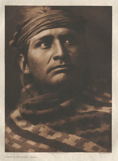 Cartera I, Lámina 26: Un Jefe del Desierto-Navaho de Edward S. Curtis