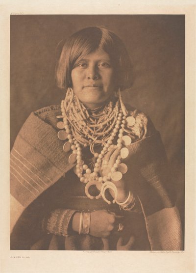 Cartera XVII, Lámina 613: Una niña zuñi de Edward S. Curtis
