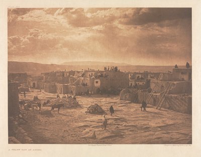 Cartera XVI, Lámina 565: Un día de fiesta en Acoma de Edward S. Curtis
