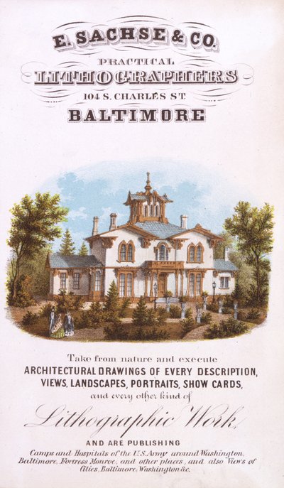 E. Sachse und Co., Litógrafos Prácticos, 104 S. Charles St., Baltimore de Edward Sachse