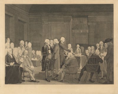 El Congreso votando la independencia de Edward Savage, after Robert Edge Pine