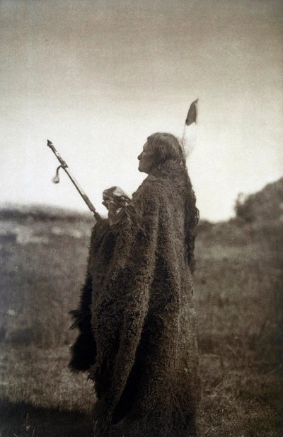 Indios americanos: Retrato de un guerrero vestido de ceremonia de Edward Sheriff Curtis