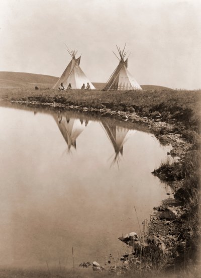 Al borde del aguaPiegan de Edward S. Curtis, c.1910 (grabado en plata) de Edward Sheriff Curtis
