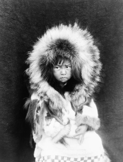 Niño esquimal de Noatak, Alaska, c.1929 (foto b/n) de Edward Sheriff Curtis