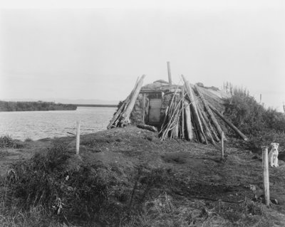 En el río Selawik, hacia 1929 (foto en blanco y negro) de Edward Sheriff Curtis