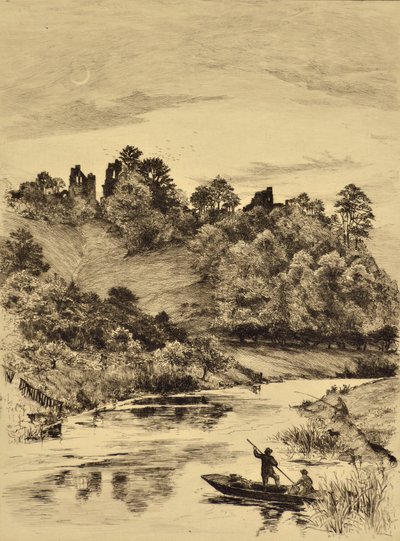 La paloma: Tutbury Castle, c.1880 (grabado) de Edward Slocombe