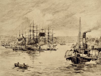 The Tyne: At Shields, c.1880 (grabado) de Edward Slocombe