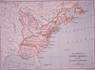 Las Colonias de América del Norte en la Declaración de Independencia de Edward Stanford