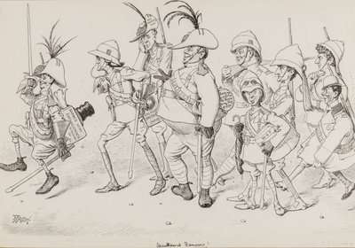 Dan Leons Light Horse, incluyendo caricaturas de Henry Irving, Beerbohm Tree, R.B., W.S. Penley, Forbes Robertson, y E.P., para Punch, noviembre de 1902 de Edward Tennyson Reed