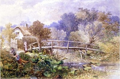En el arroyo Tapsy, Herefordshire (acuarela) de Edward Turner