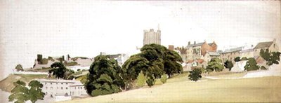 Vista del castillo de Richmond, Yorkshire, c.1860 de Edward W. Robinson