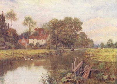 Down the flowery meadow (litografía en color) de Edward Wilkins Waite