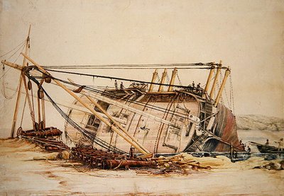 Un bergantín varado de Edward William Cooke