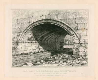 Arco del Puente Viejo de Londres, 1831 de Edward William Cooke