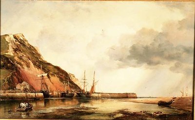 Puerto de Axmouth, Devon - Marea baja de Edward William Cooke