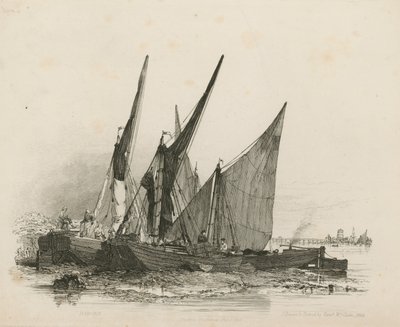 Barcazas en el Támesis de Edward William Cooke