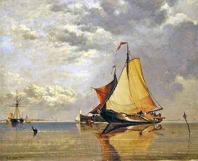 Barcos holandeses frente al Fuerte Lillo, Boca del Escalda de Edward William Cooke