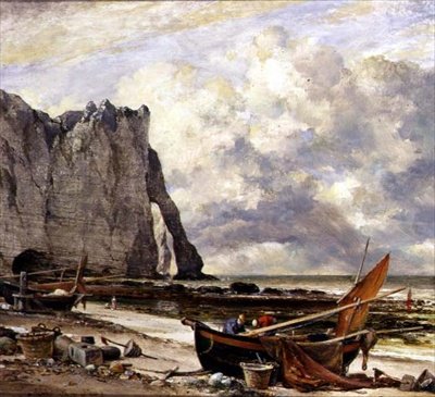 Etretat, playa con arco de Edward William Cooke