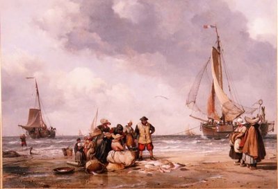 Pescadores contando la captura de Edward William Cooke