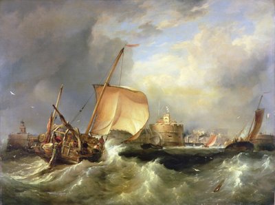 Barco de Arenque Francés Entrando en el Puerto de Havre de Grace de Edward William Cooke