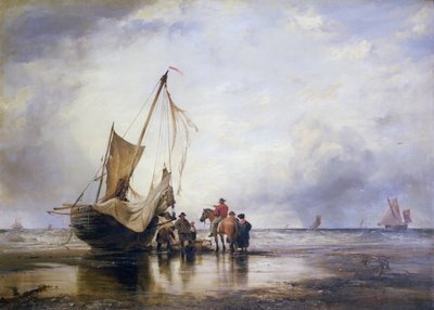 Barco de cerdo en las arenas, Brighton de Edward William Cooke