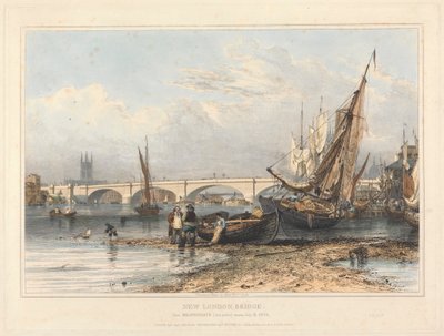 New London Bridge desde Billingsgate (bajamar) de Edward William Cooke