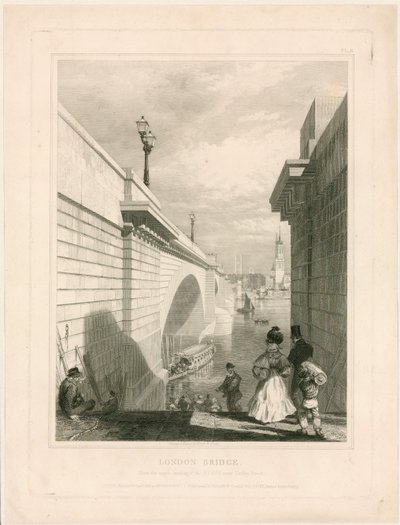 Nuevo Puente de Londres desde el desembarcadero superior cerca de Tooley Street de Edward William Cooke