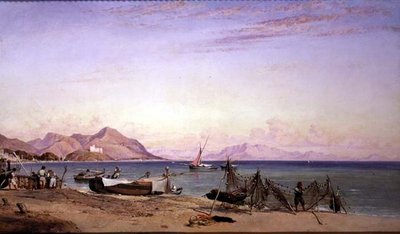 Salerno, secado de redes de Edward William Cooke