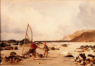 Camarones en una playa de Edward William Cooke