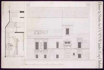 Diseño para casa y estudio para J.A.M. Whistler Esq, Chelsea, c.1877-78 de Edward William Godwin