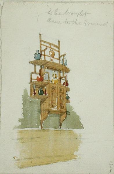 Diseño para un Gabinete de Monos, c.1876 de Edward William Godwin