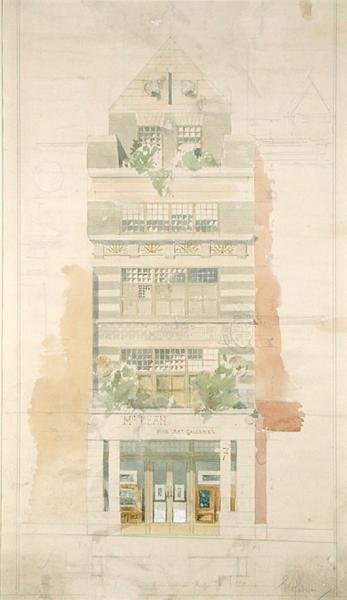 Diseño para la Fachada de las Galerías de Arte McLean, Haymarket, Londres de Edward William Godwin