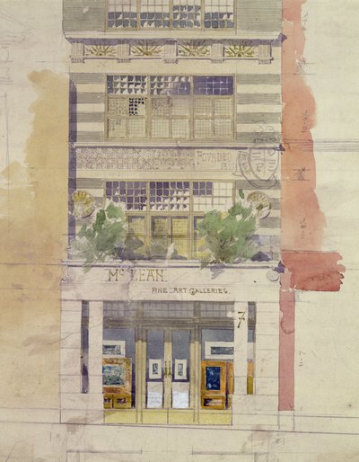Diseño para la fachada de McLean Fine Art Galleries, Haymarket, Londres de Edward William Godwin