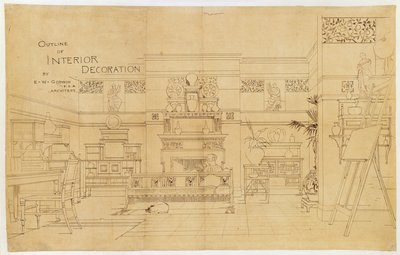 Esquema de decoración interior, 1881 de Edward William Godwin